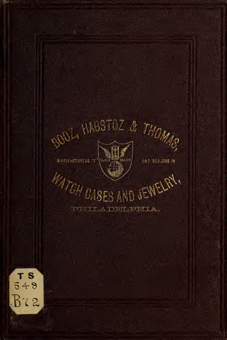 Booz, Hagstoz & Thomas Watch Cases and Jewelry Catalog (1875) Cover Image