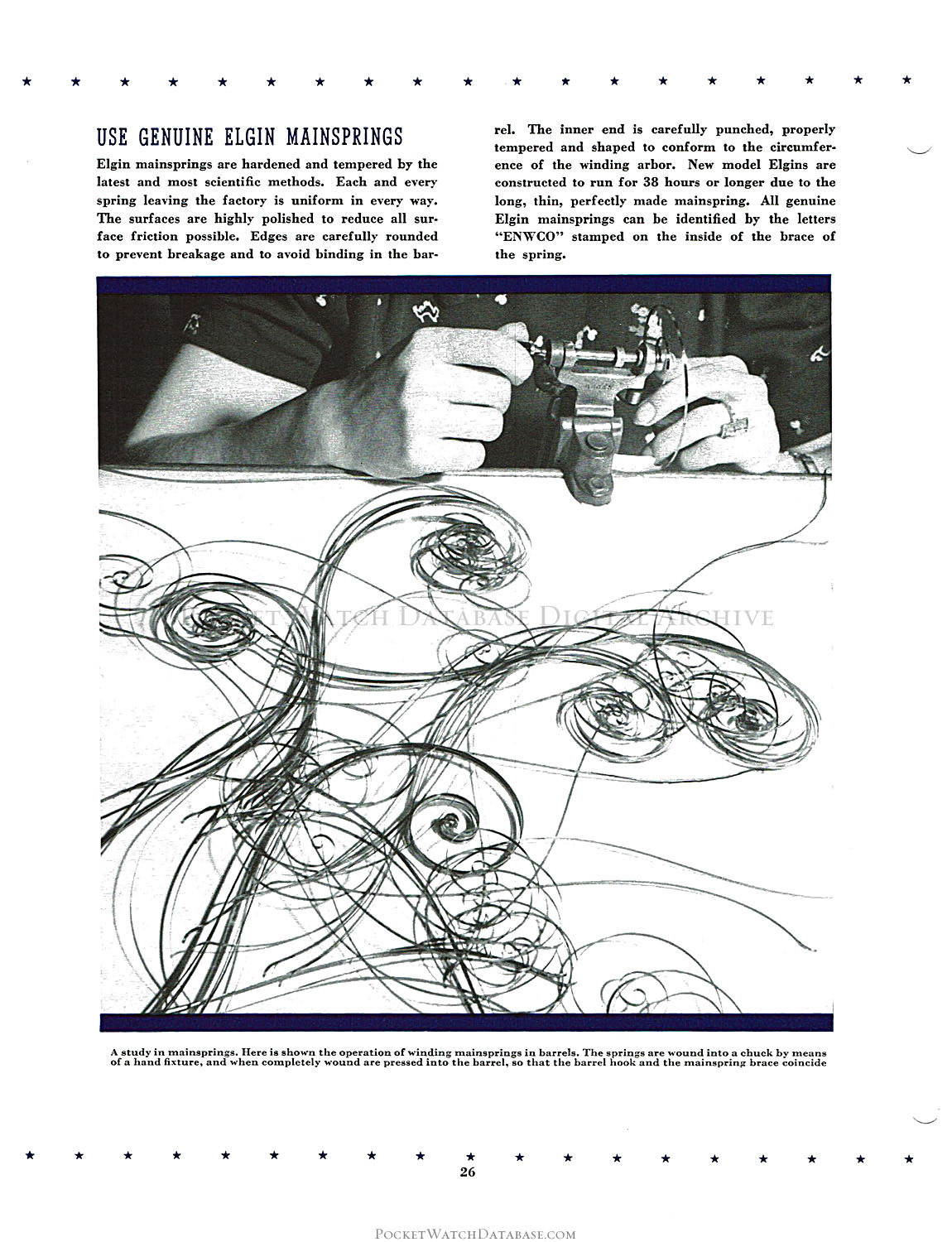 Train of Elgin Watch - Elgin Service Bulletin (c.1940) | PWDB 