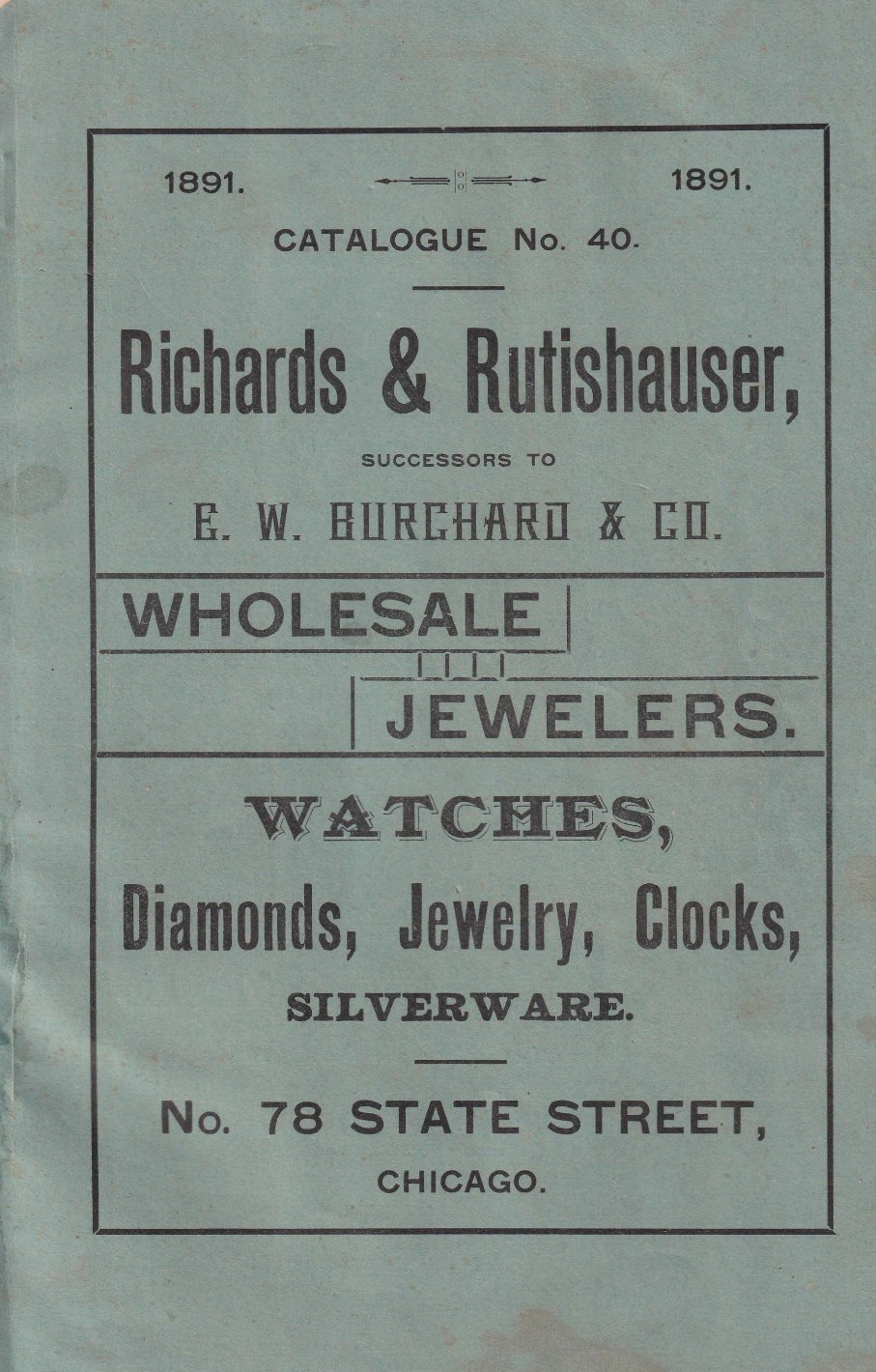 Richards & Rutishauser Catalogue No. 40 (1891) Cover Image