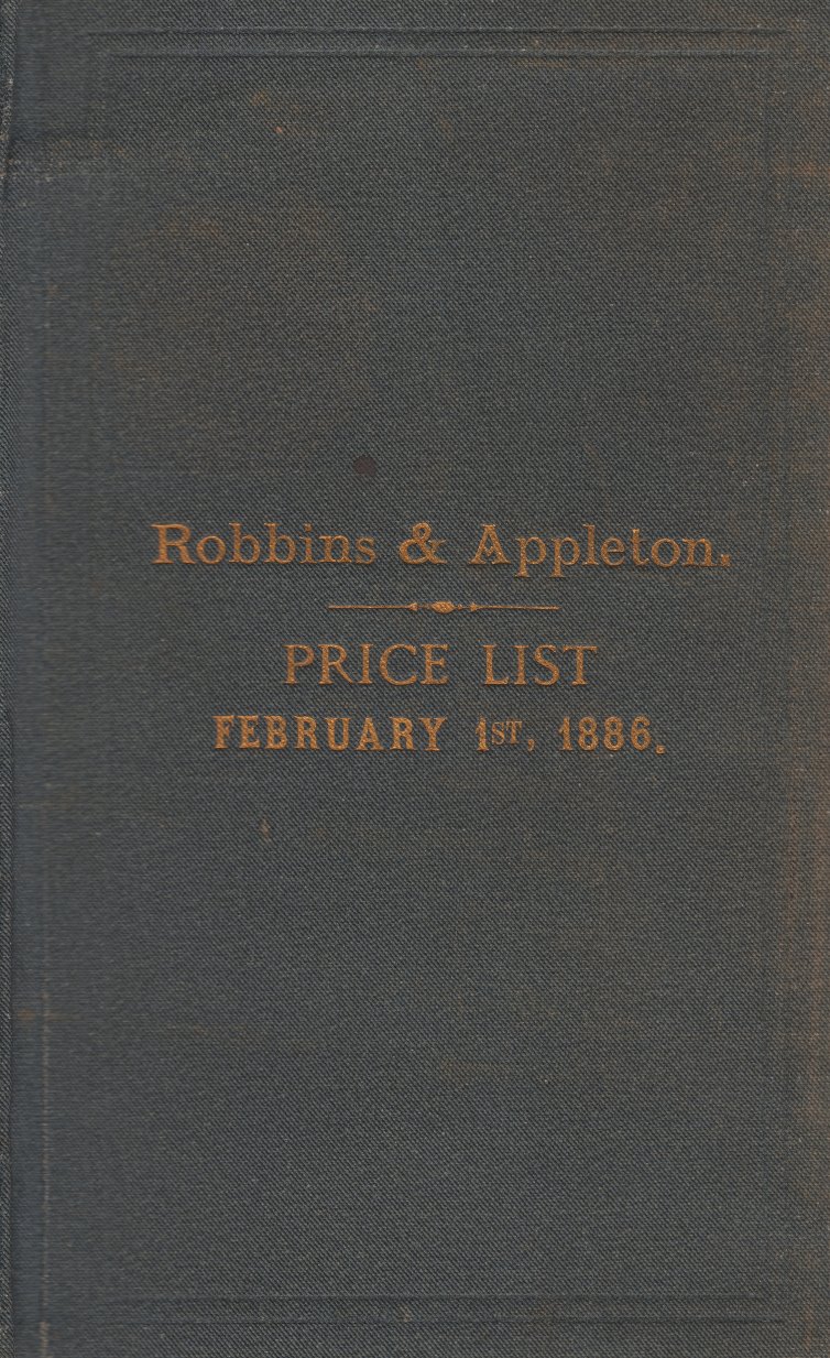 Robbins & Appleton Price List: February 1, 1886 Cover Image
