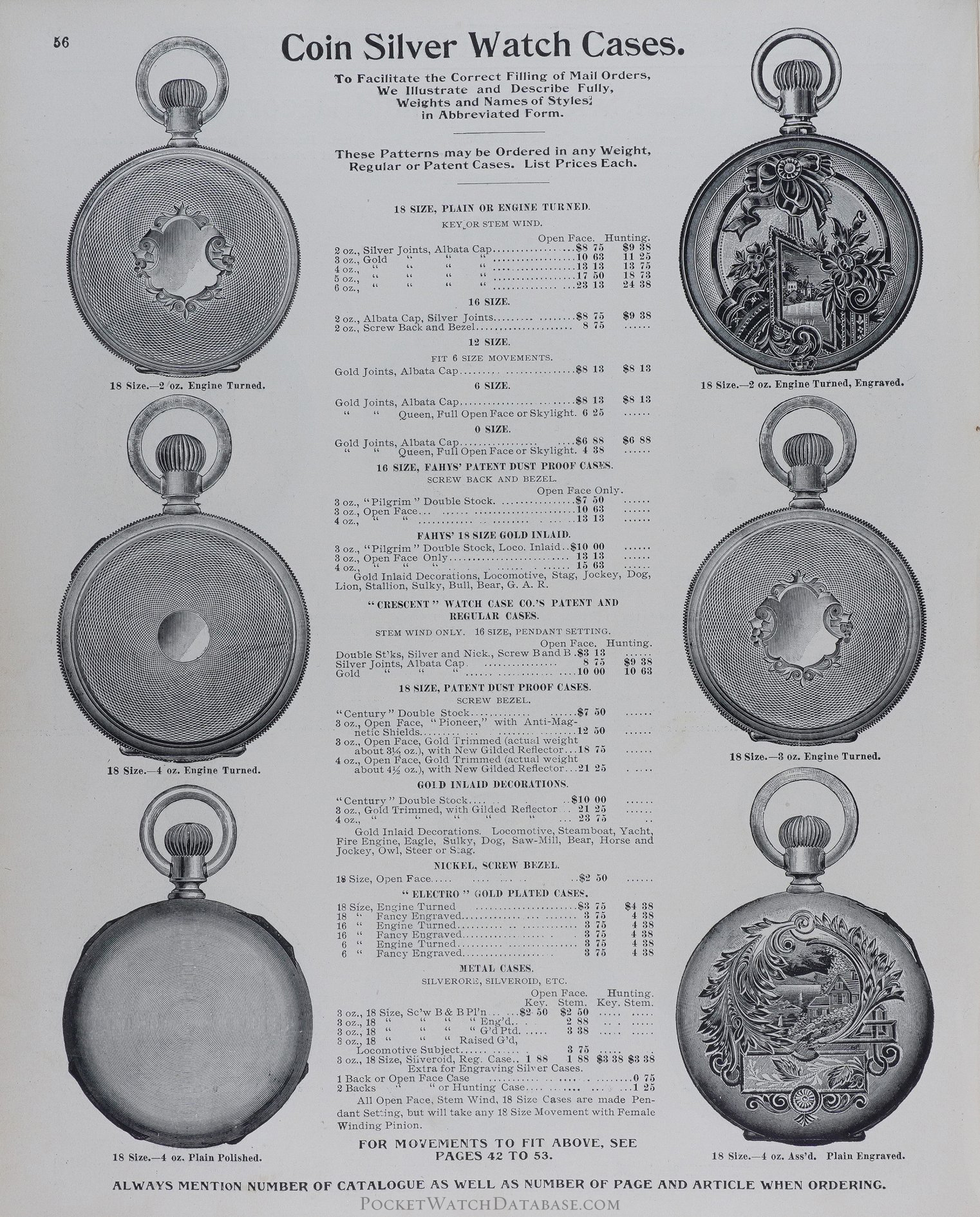 Silver Cases, Gold Inlay - The New York Jeweler Illustrated Catalogue by  S.F. Myers & Co. No. 40 (1896) | PWDB Digital Archive