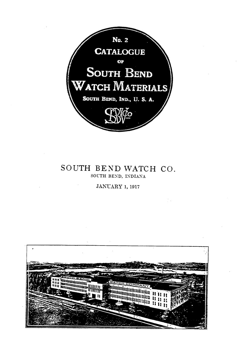 South Bend Watch Materials Catalog No. 2 (1917) Cover Image